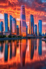 Fototapeta premium country skyline at sunset