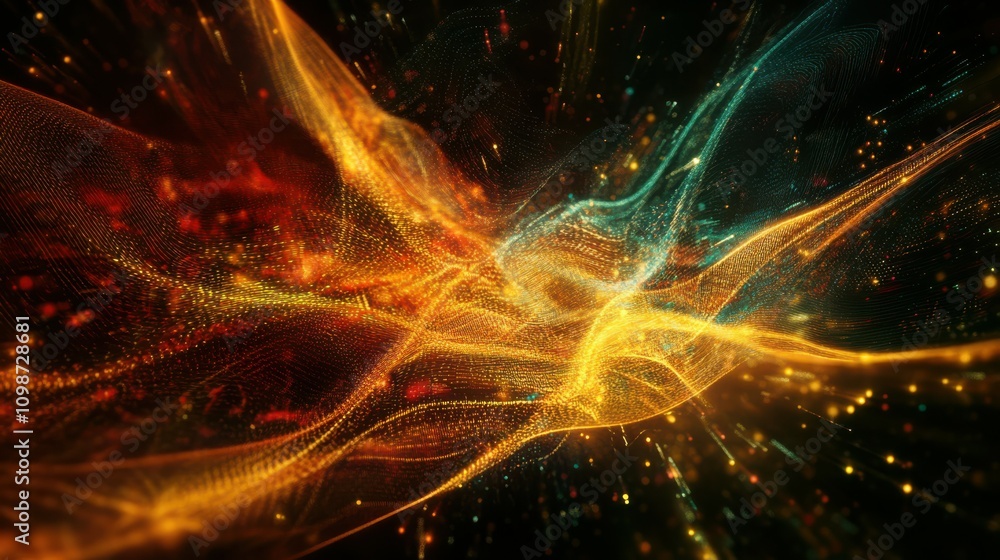 Poster abstract digital data background. art can be used in the description of network abilities, technolog