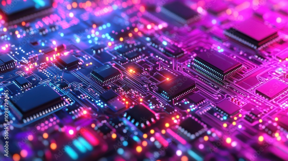 Aufkleber an abstract background circuit board that represents a futuristic server. this can be used for digit