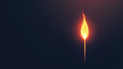 Burning match illuminating dark background symbolizing hope and resilience