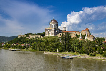 panorama of Esztergom, basilica on the banks of the Danube