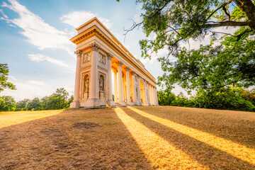 Colonnade on Homole hill (Rajstne) near Valtice castle in South Moravia near border with austria