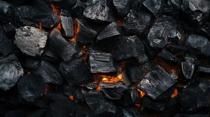 Fototapeta premium BBQ grill coal texture background