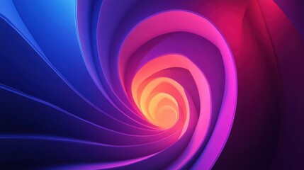 Obraz premium abstract geometric background, neon spiral line glowing in the dark. Simple helix. Minimalist wallpaper