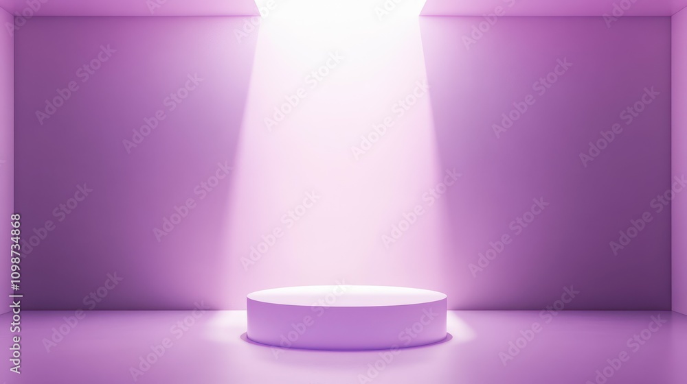 Aufkleber abstract modern minimal pastel violet background illuminated with bright light. showcase scene with 