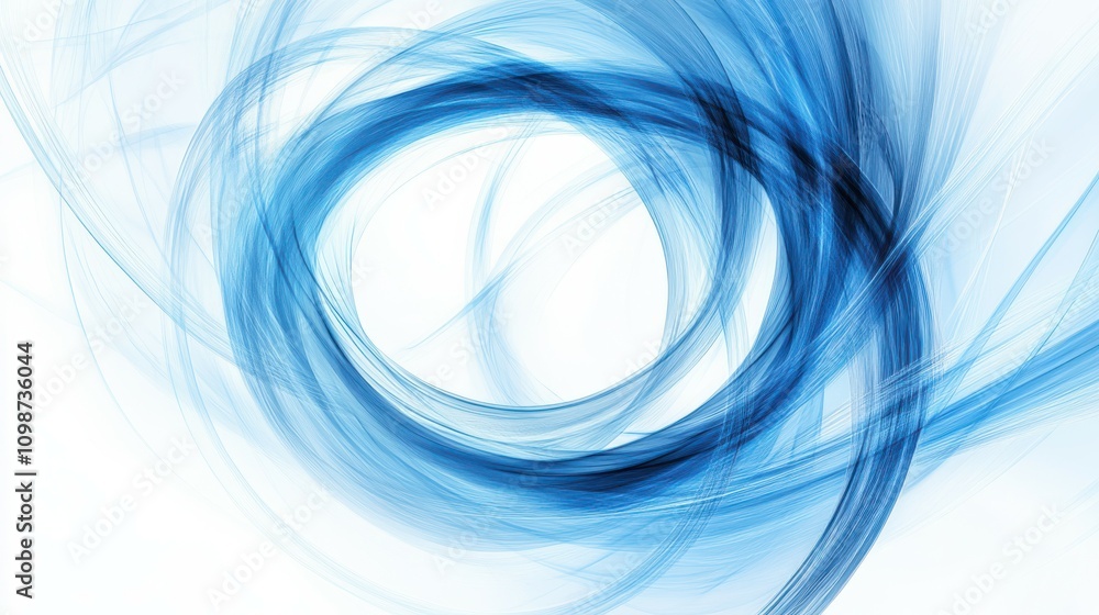 Aufkleber abstract line concept circular flow dynamic blue energy curve motion white background