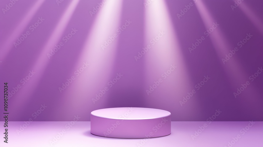 Poster abstract modern minimal pastel violet background illuminated with bright light. showcase scene with 