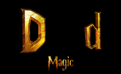 Naklejka premium Magic Alphabet golden font letters 3 D render Illustration