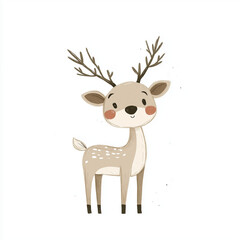 Obraz premium cute cartoon reindeer illustration