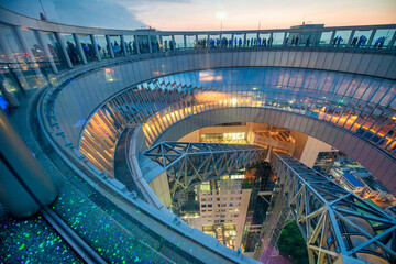 Osaka, Japan - May 28, 2016: Umeda sky building top at night