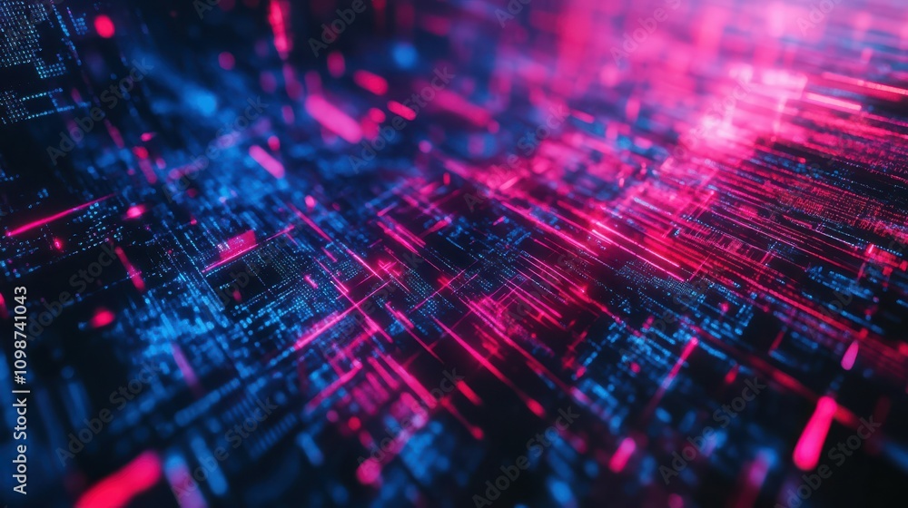 Poster abstract technology background. ideal for neural network, cybersecurity, data stream, database, scie