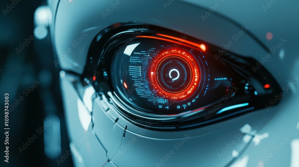 Aufkleber ai and automation eye of futuristic and innovative imagery, suggesting efficiencies and productivity
