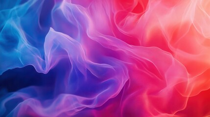 Obraz premium An abstract background of a neon gradient. Blurred spectrum from vibrant pink and red to blue shades, resembling heavily diffused lights, creating an ethereal and mesmerizing effect