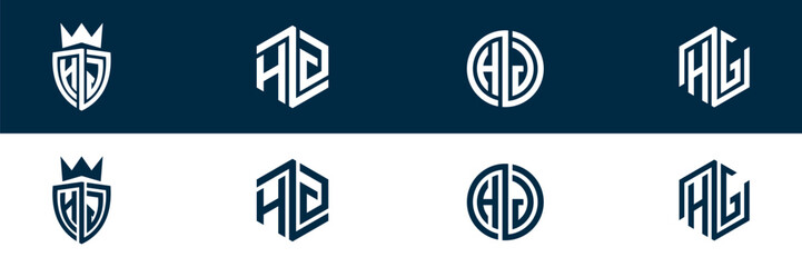 Typography letter HG GH logo design © Creative