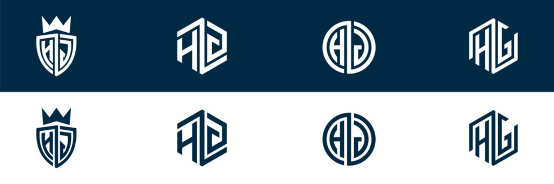 Typography letter HG GH logo design