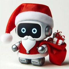 Mini ai robot christmas santa claus with bag full of presents