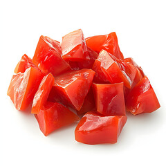 Chopped Tomato fruit on a white background
