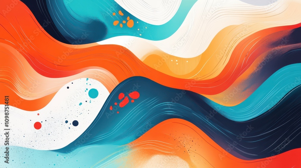 Poster colorful abstract background with wavy patterns and fluid shapes