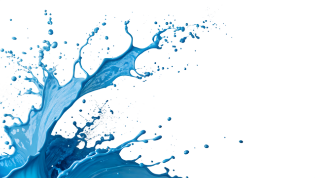 blue paint splashes  isolated on white background as transparent. PNG. AI GENERATED.