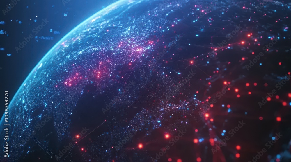 Fototapete internet background with generative ai and global network connection over the planet