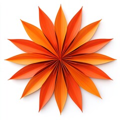 Colorful Paper Flower Design in Shades of Orange With Layered Petals Arranged in a Circular Pattern for Decorative Purposes