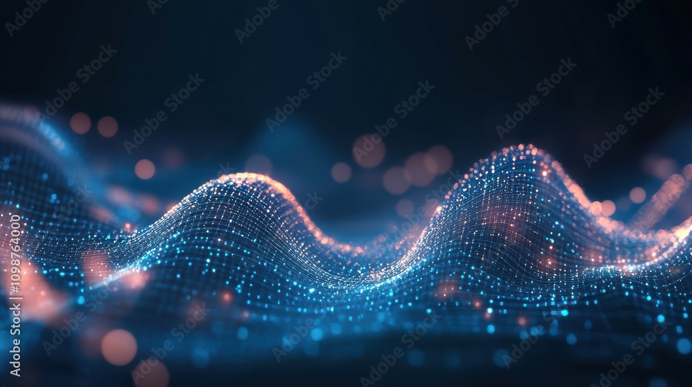 Poster digital abstract backdround for technological operations, neural networks, ai, data transmission and