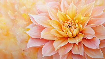 Fototapeta premium Radiant burst of yellow amidst delicate pink petals exudes warmth and joy