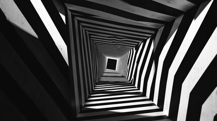 Obraz premium Modern Empty Corridor with Architectural Design and Lighting Elements in Office Building