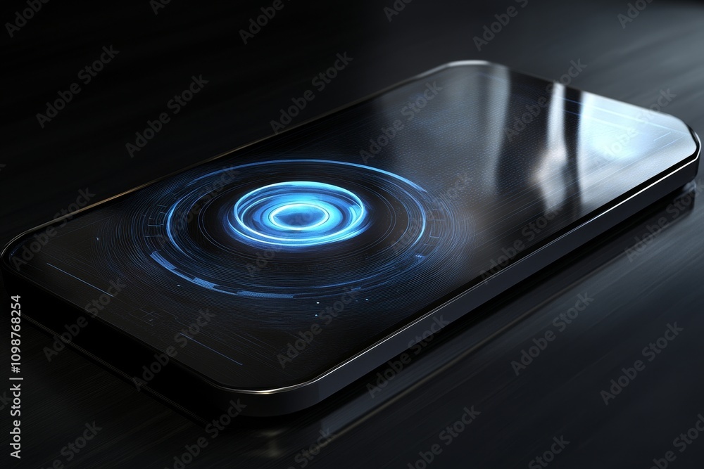 Aufkleber a thumbs-up with a virtual fingerprint scan verifies biometric identity and accesses passwords in a 