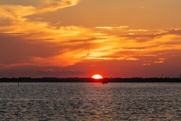 sunset over the sea
