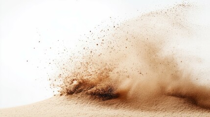 Fototapeta premium Sand on white background ,stop motion,sand explode