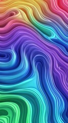 Fototapeta premium Colorful abstract waves in vibrant hues of purple, blue, green, and red create a stunning visual experience.