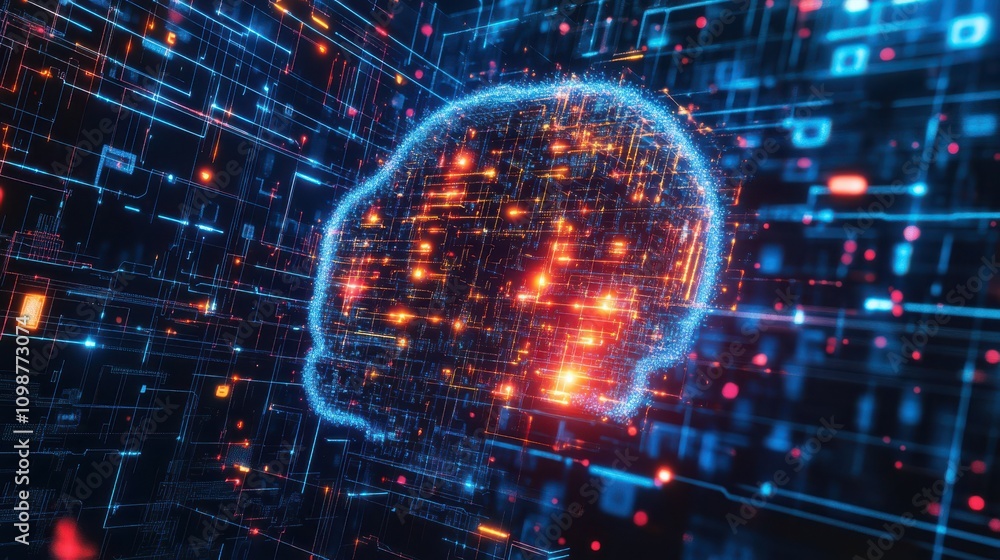 Poster digital backdround ideal for technological operations, neural networks, ai, data transmission and en