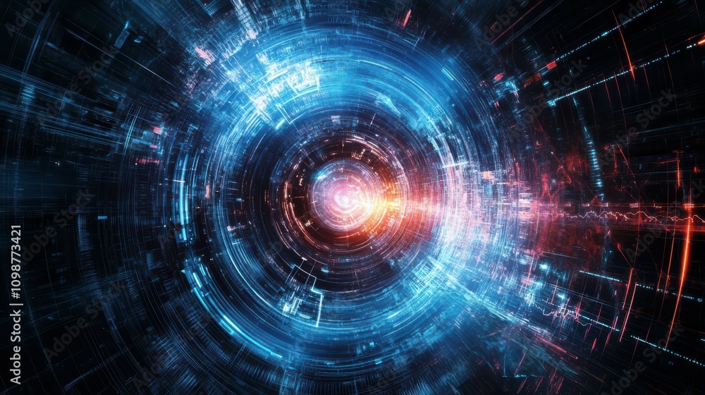 Poster digital background, can be used in the description of network abilities, technological processes, di