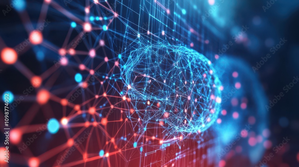 Poster digital backdround ideal for technological operations, neural networks, ai, data transmission and en