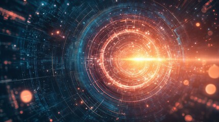 Obraz premium Digital backdround ideal for technological operations, neural networks, AI, data transmission and encryption, digital archives, audio and visual representations, scientific research