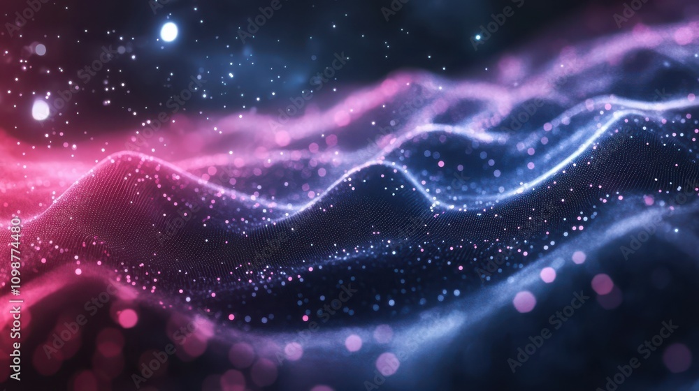 Aufkleber futuristic digital data stream visualization. can be used in the description of network abilities, t