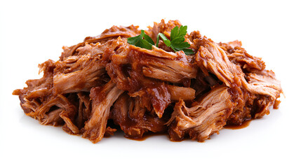 Juicy Pulled Pork on a White Background