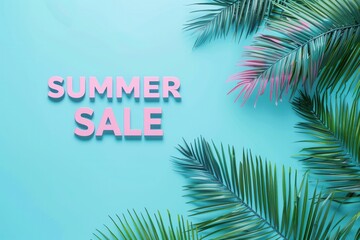 Fototapeta premium Discount banner with a pink 
