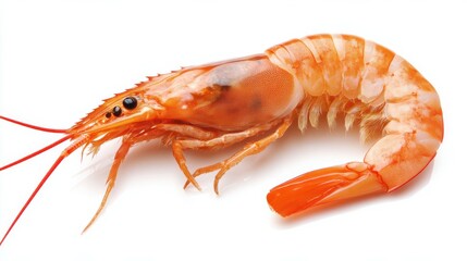 shrimp isolated on white background, full depth of field