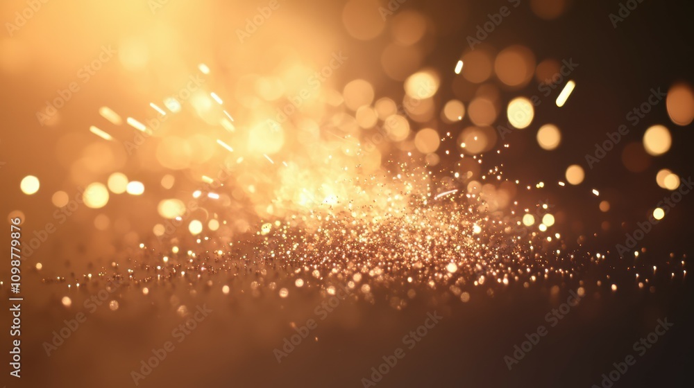 Poster fireworks sparkles isolated on a gradient background, close up