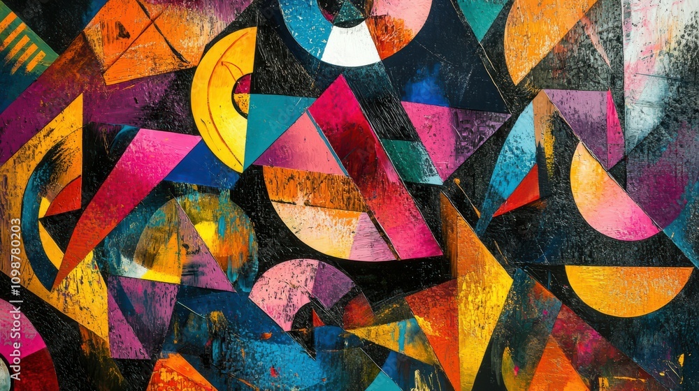 Aufkleber the shapes are vibrant and creative with bold colors dynamic arrangements striking patterns abstract