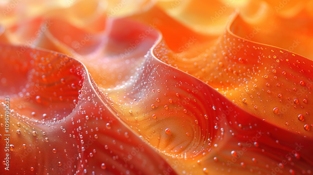 Poster abstract orange red bright colorful fresh background with curves and waves. presentation copy space 