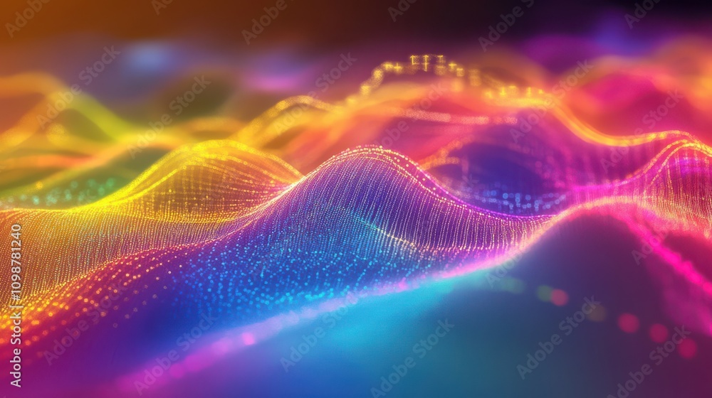 Poster this colorful graph depicts dynamic trends in the stock market and vivid colors in data analysis.