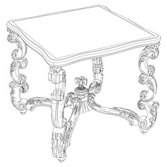 Coffee table outline vector collection. Elegant line art designs for contemporary living spaces. Ideal for interior design projects.