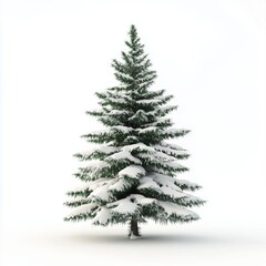 3d rendered christmas tree isolated on white background 