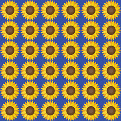 Stunning sunflower tile pattern vector background featuring a bold black and orange color palette. Perfect as a template for creative designs, wallpapers, or decorative projects.