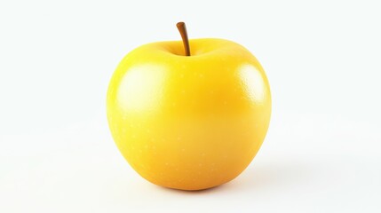 yellow Apple isolated on white background, full depth of field