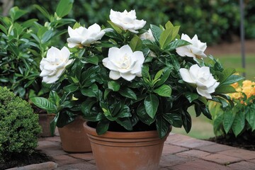Naklejka premium Gardenias valued for their delightful fragrance