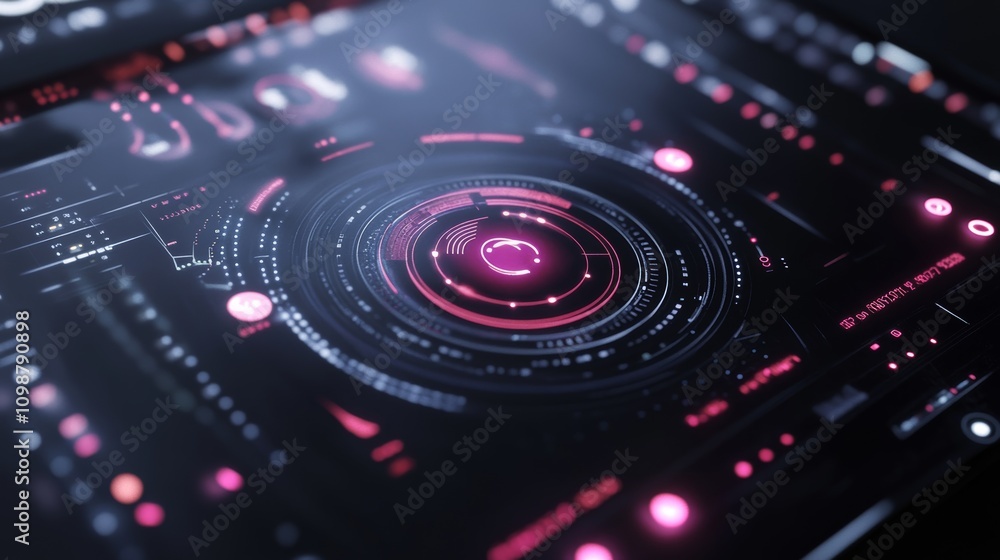 Poster futuristic tech interface design
